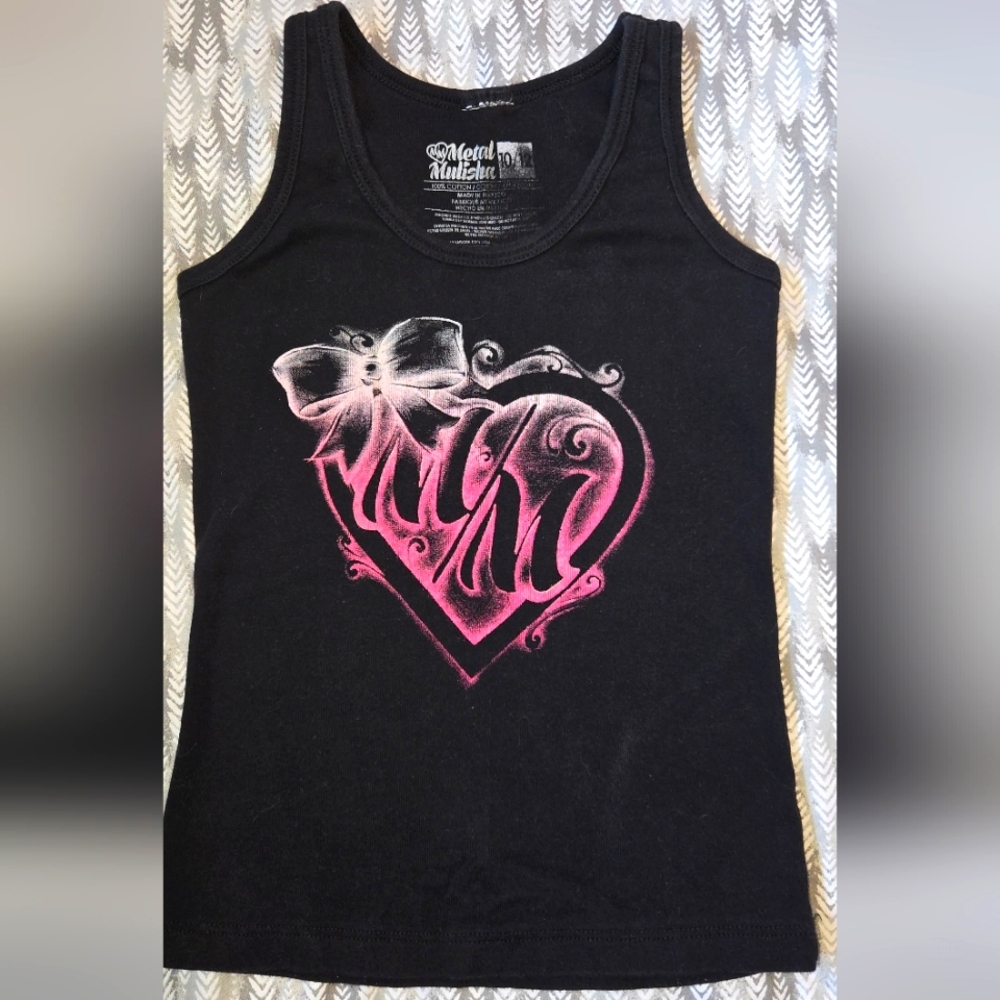 Metal Mulisha Black & Pink Tank Top Girls 10/12